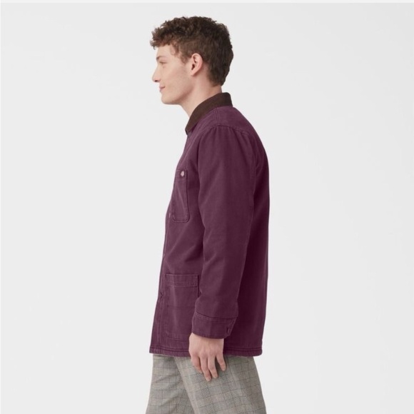 BNWT Dickies Stonewashed Duck Lined Chore Coat Stonewashed Grape Wine Small XS S - Picture 4 of 11